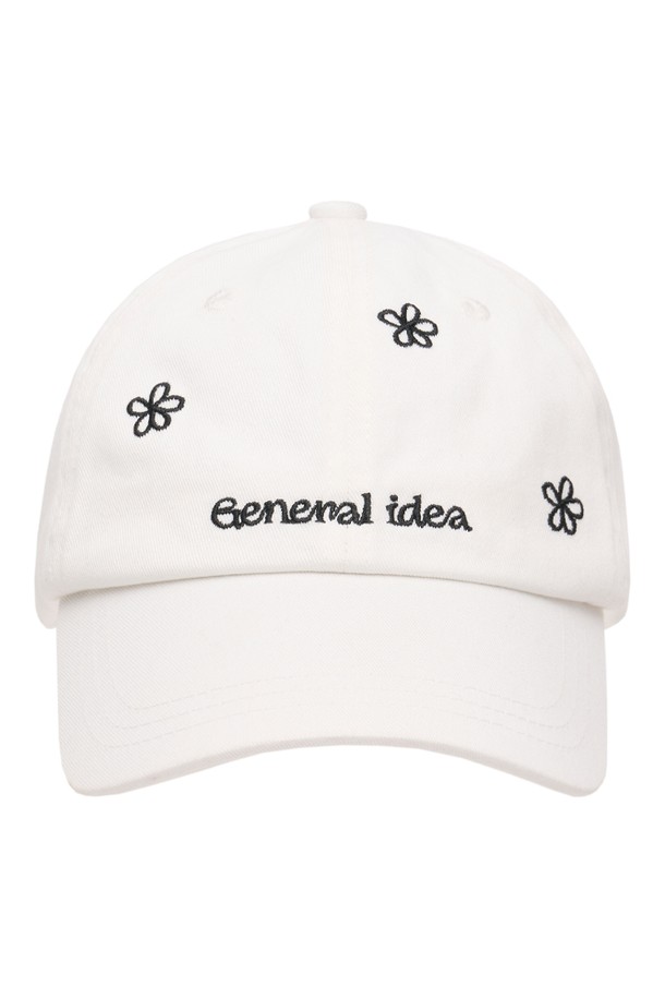 GENERAL IDEA - 모자 - [23SS] WOMAN 플라워 로고 볼캡 [WHITE] / WBC2L91506