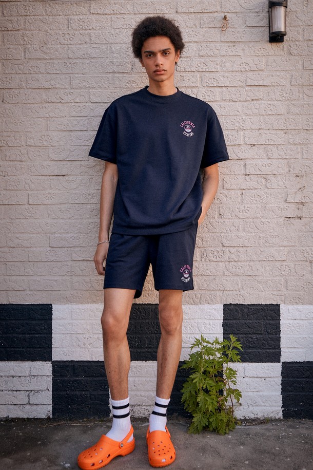 GENERAL IDEA - 셋업 - [23SS] UNISEX 파라다이스 하프 세트 [NAVY] / SBC2U51030SET