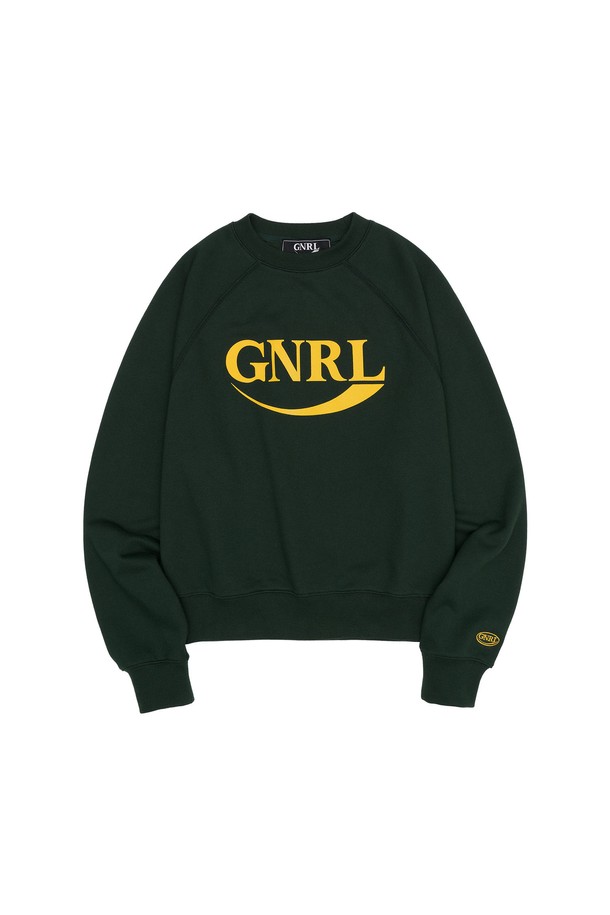 GENERAL IDEA - 스웻셔츠 - [23FW] UNISEX GNRL 래글런 맨투맨 [GREEN] / SBC3U02006