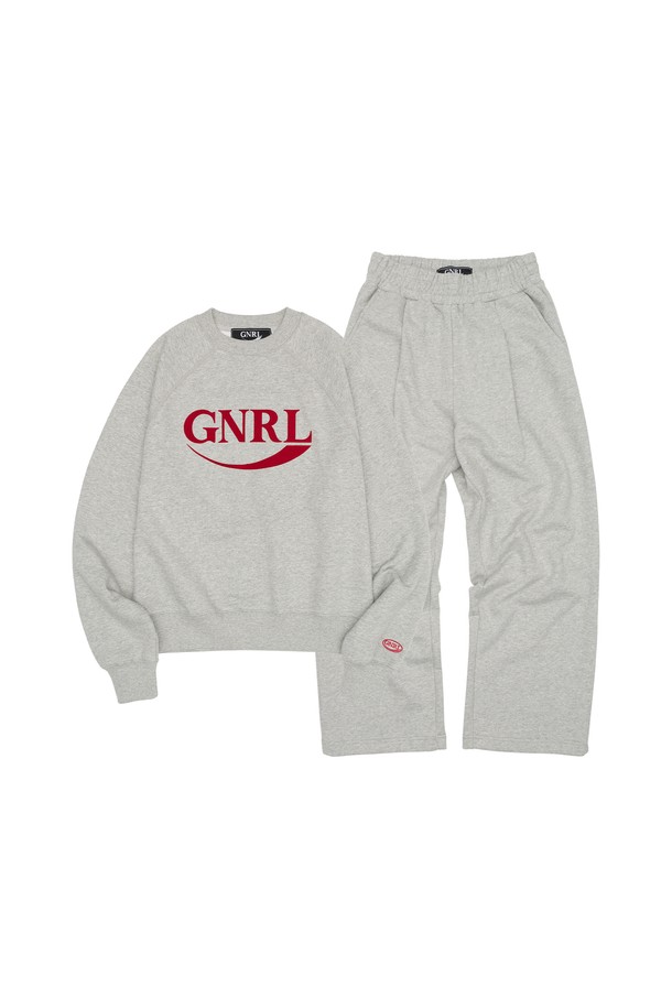 GENERAL IDEA - 스웻셔츠 - [23FW] UNISEX GNRL 래글런 맨투맨 세트 [MELANGE GREY] / SBC3U02006SET