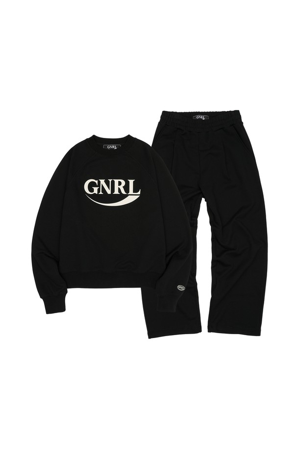 GENERAL IDEA - 스웻셔츠 - [23FW] UNISEX GNRL 래글런 맨투맨 세트 [BLACK] / SBC3U02006SET