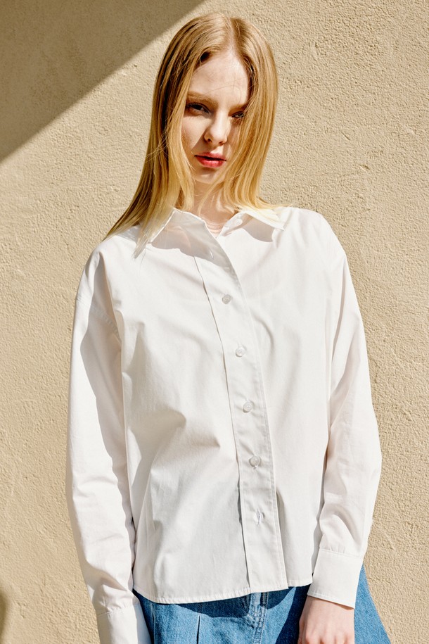 GENERAL IDEA - 긴팔셔츠 - [23SS] UNISEX 프렌치 루즈핏 셔츠 [WHITE] / SBC1U03001