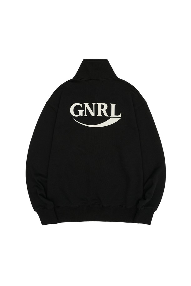 GENERAL IDEA - 스웻셔츠 - [23FW] UNISEX GNRL 하프 집업 스웨트 셔츠 [BLACK] / SBC3U02007