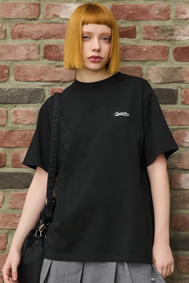 GENERAL IDEA - 반팔티셔츠 - [24SS] UNISEX 맨하탄 반팔 티셔츠 [BLACK] / SBD2U01013