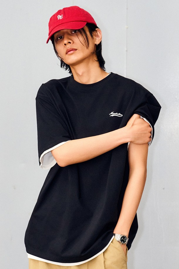 GENERAL IDEA - 반팔티셔츠 - [24SS] UNISEX 맨하탄 반팔 티셔츠 [BLACK] / SBD2U01013