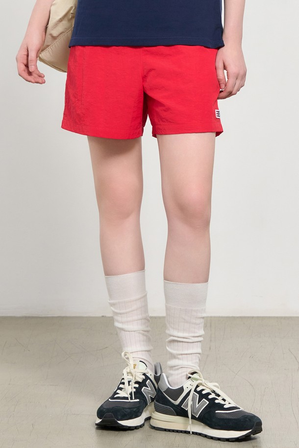 GENERAL IDEA - 하프팬츠 - [24SS] UNISEX 베이직 밴딩 쇼츠 [RED] / SBD2U12006