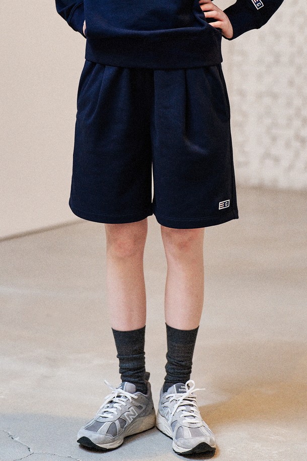 GENERAL IDEA - 하프팬츠 - [24SS] UNISEX 에센셜 코지 스웨트 하프 팬츠 [NAVY] / SBD1U52041