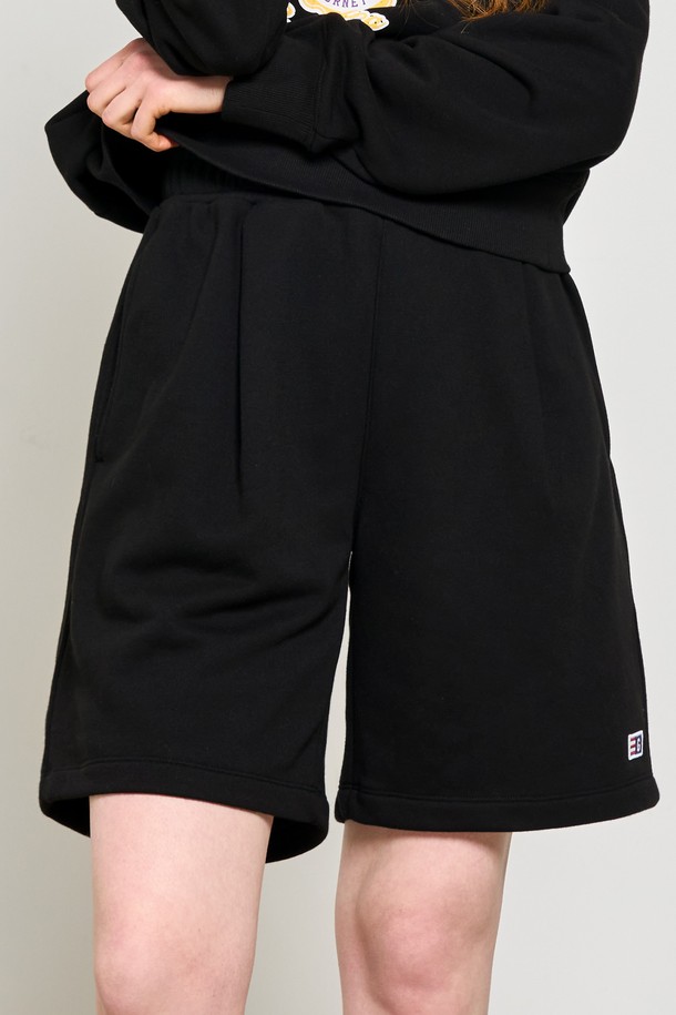 GENERAL IDEA - 하프팬츠 - [24SS] UNISEX 에센셜 코지 스웨트 하프 팬츠 [BLACK] / SBD1U52041