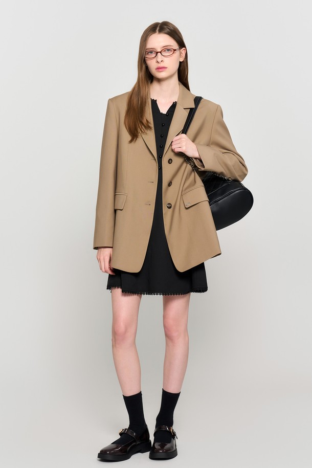 GENERAL IDEA - 자켓 - [24FW] WOMAN 뉴클래식 리벳 트윌 자켓 [BEIGE] / WBD3L09502