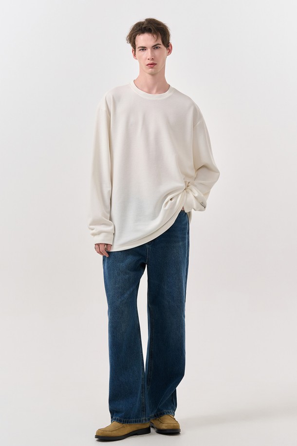 GENERAL IDEA - 긴팔티셔츠 - [24FW] UNISEX 베이직 사카리바 롱 슬리브 티 [WHITE] / SBD3U01007