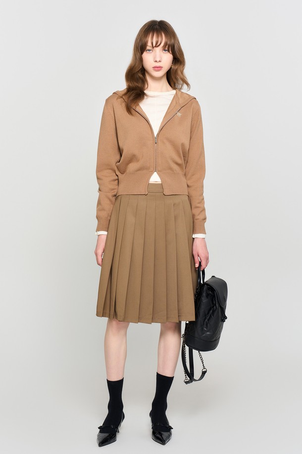 GENERAL IDEA - 롱스커트 - [24FW] WOMAN 뉴클래식 플리츠 미디스커트 [BROWN] / WBD3L13505