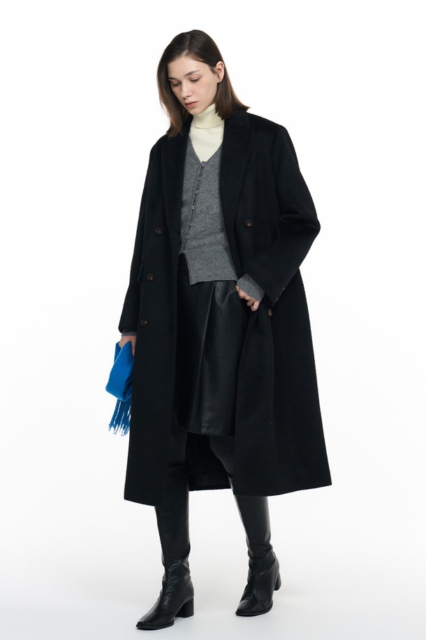 GENERAL IDEA - 코트 - [24FW] WOMAN 뉴클래식 울 블렌드 롱 코트 [BLACK] / WBD4L10511