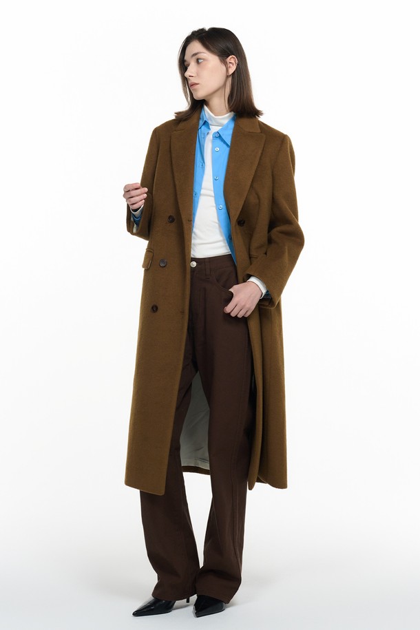 GENERAL IDEA - 코트 - [24FW] WOMAN 뉴클래식 울 블렌드 롱 코트 [BROWN] / WBD4L10511