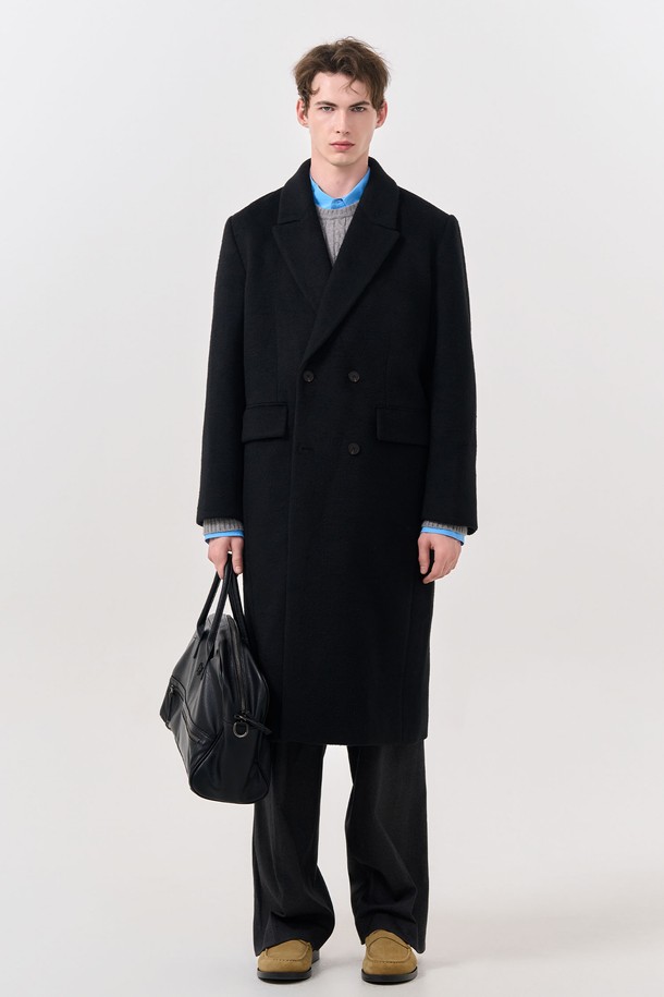 GENERAL IDEA - 코트 - [24FW] MAN 뉴클래식 울 블렌드 롱 코트 [BLACK] / SBD4M10006