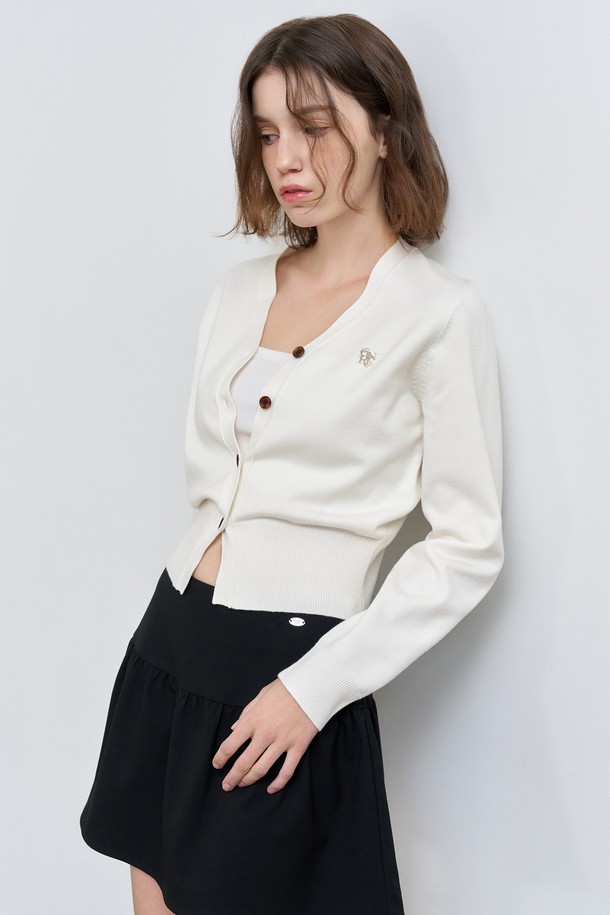 GENERAL IDEA - 가디건 - [25SS] WOMAN GNRL 에센셜 가디건 [WHITE] / WBD3L04503