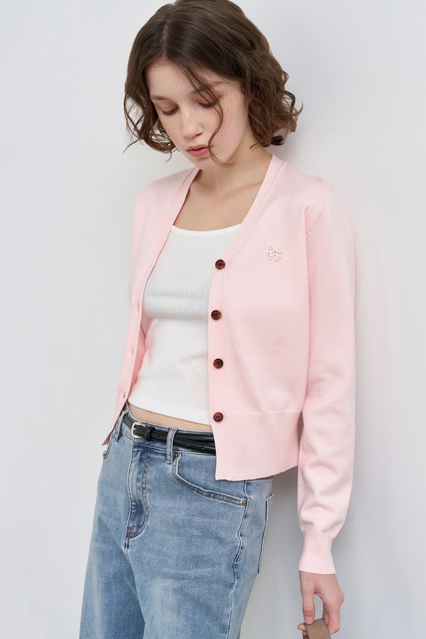 GENERAL IDEA - 가디건 - [25SS] WOMAN GNRL 에센셜 가디건 [PINK] / WBD3L04503