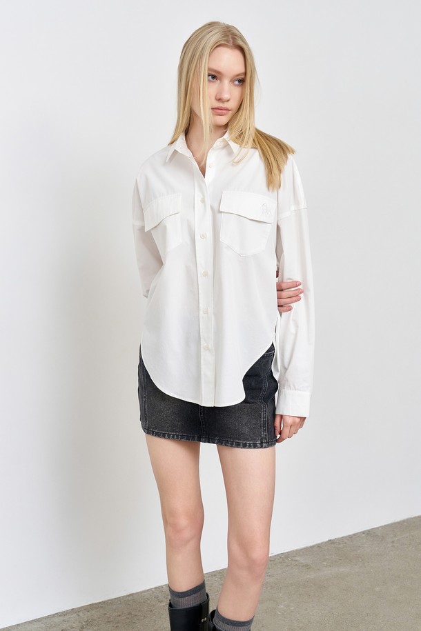 GENERAL IDEA - 셔츠 - [25SS] WOMAN 루즈핏 코튼 셔츠 [WHITE] / WBE1L03503