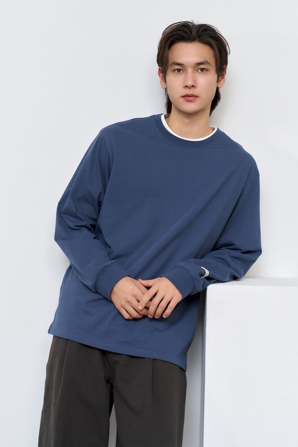 GENERAL IDEA - 긴팔티셔츠 - [25SS] UNISEX 쿨링 롱 슬리브 티 [DUST BLUE] / SBE1U01004