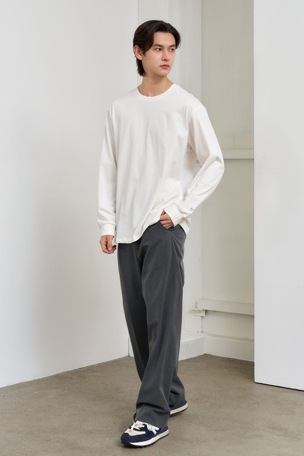 GENERAL IDEA - 긴팔티셔츠 - [25SS] UNISEX 쿨링 롱 슬리브 티 [WHITE] / SBE1U01004