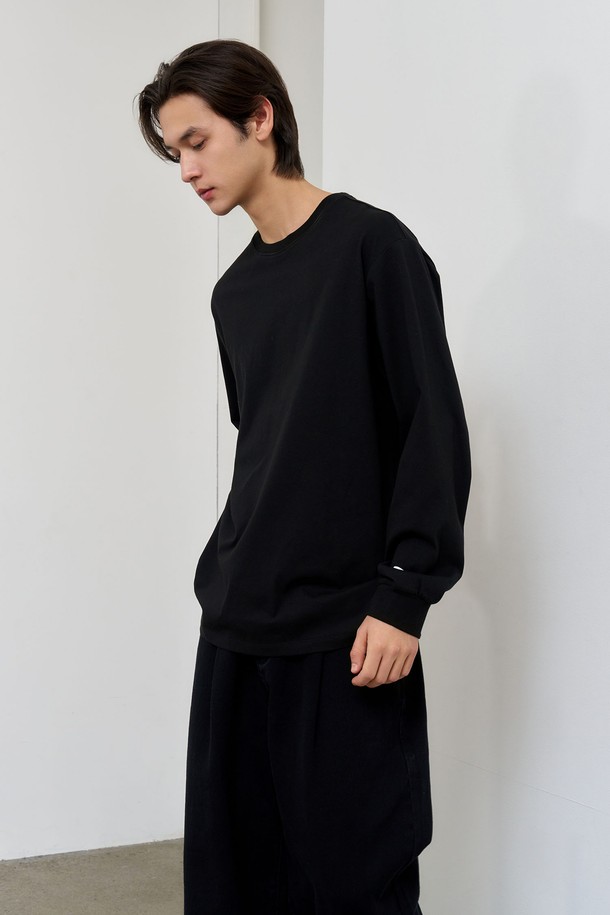 GENERAL IDEA - 긴팔티셔츠 - [25SS] UNISEX 쿨링 롱 슬리브 티 [BLACK] / SBE1U01004