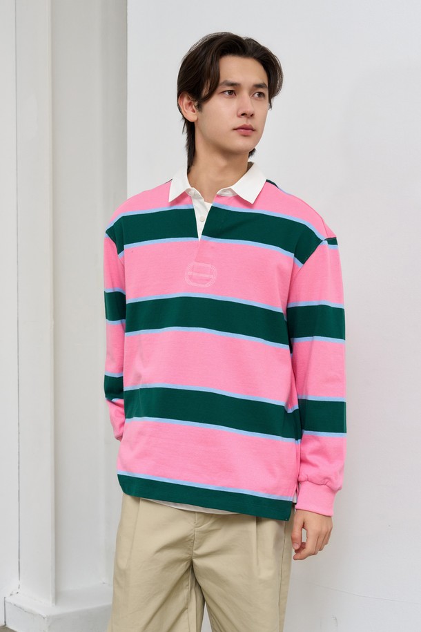 GENERAL IDEA - 긴팔티셔츠 - [25SS] UNISEX 클래식 럭비 티셔츠 [PINK] / SBE1U01008