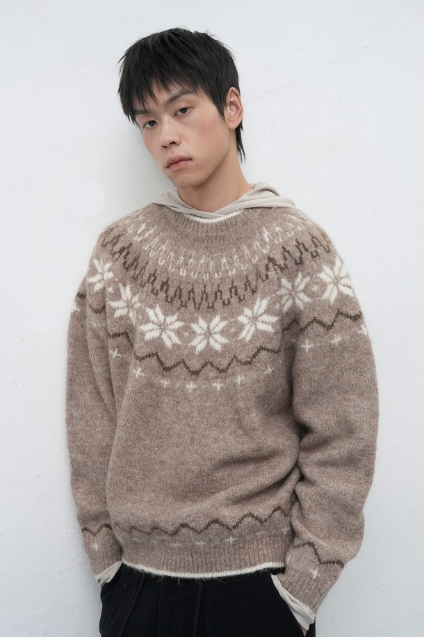 [25FW] UNISEX 울 스노우 노르딕 풀오버는 포근함과 스타일을 동시에 잡은 겨울철 필수 아이템입니다. 캐주얼과 클래식 스타일을 아우르는 디자인으로, 캠핑룩과 산책룩 등 다양한 TPO에 활용할 수 있습니다. 100% 울 소재를 사용하여 뛰어난 보온성을 제공하며, 두꺼운 두께감으로 추운 날씨에도 따뜻하게 착용 가능합니다. 라운드넥 디자인에 노르딕 패턴이 더해져 포근하고 세련된 느낌을 선사하며, 긴 소매 기장과 풀오버 스타일로 편안한 착용감을 느낄 수 있습니다. 남녀 공용으로 제작되어 커플룩으로도 활용하기 좋습니다.
