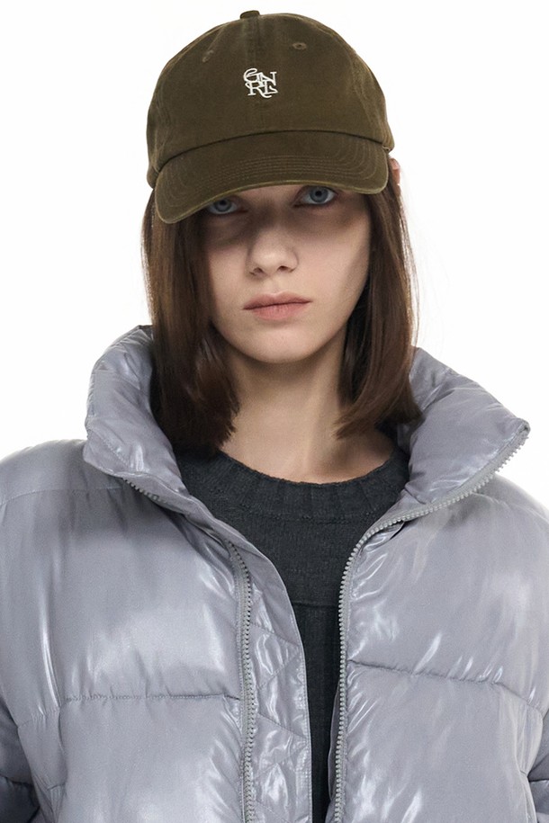 GENERAL IDEA - 모자 - [24FW] WOMAN GNRL 베이직 로고 볼캡 [OLIVE] / WBD3L91501