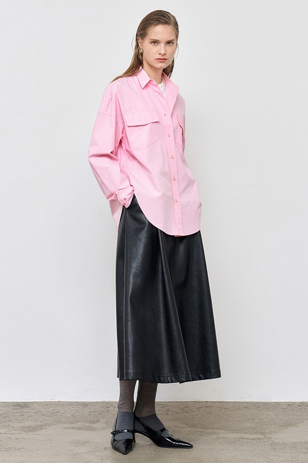 GENERAL IDEA - 셔츠 - [25SS] WOMAN 루즈핏 코튼 셔츠 [PINK] / WBE1L03503