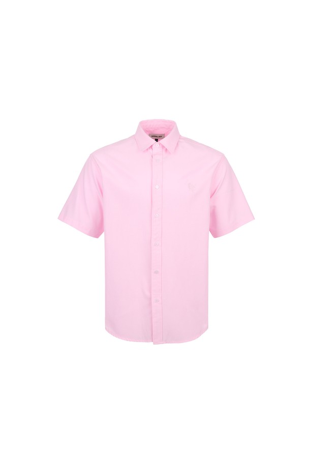 GENERAL IDEA - 반팔셔츠 - [24SS] UNISEX 베이직 옥스포드 하프 셔츠 [PINK] / SBD2U03003