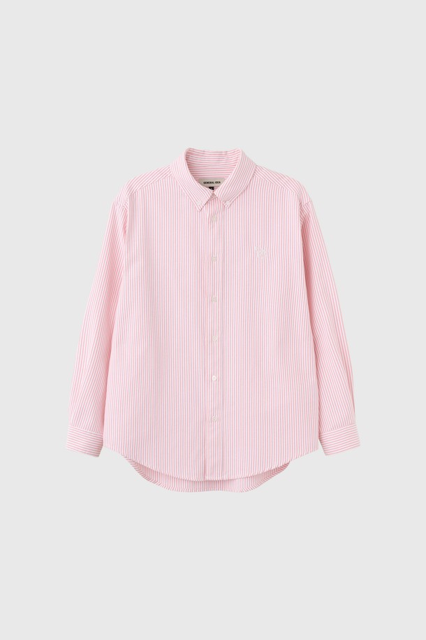 GENERAL IDEA - 긴팔셔츠 - [24FW] UNISEX 베이직 옥스퍼드 스트라이프 셔츠 [PINK] / SBD4U03001