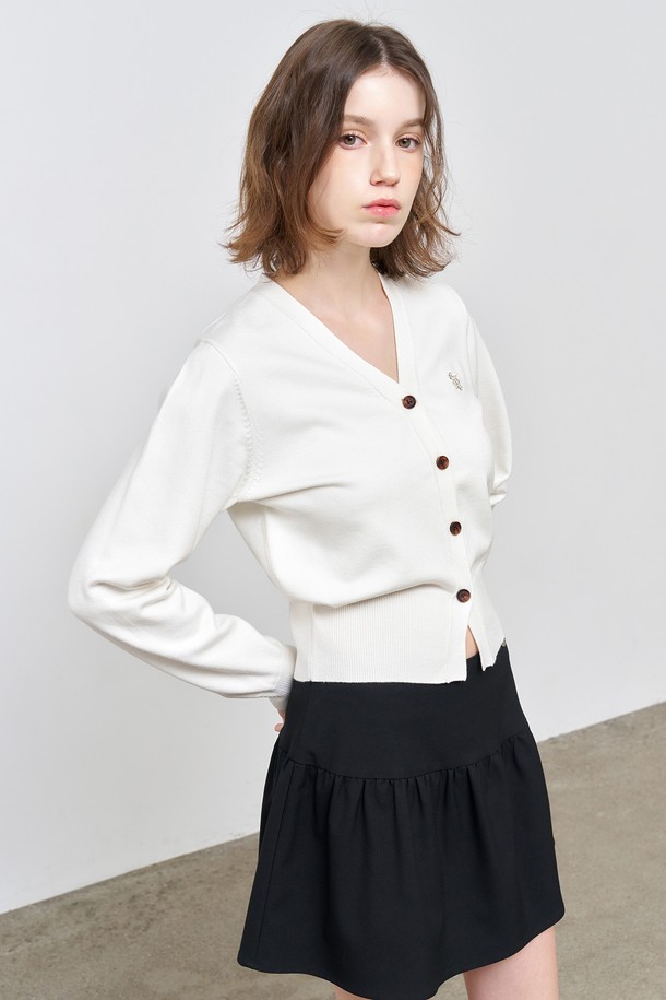 GENERAL IDEA - 가디건 - [25SS] WOMAN GNRL 에센셜 가디건 [WHITE] / WBD3L04503