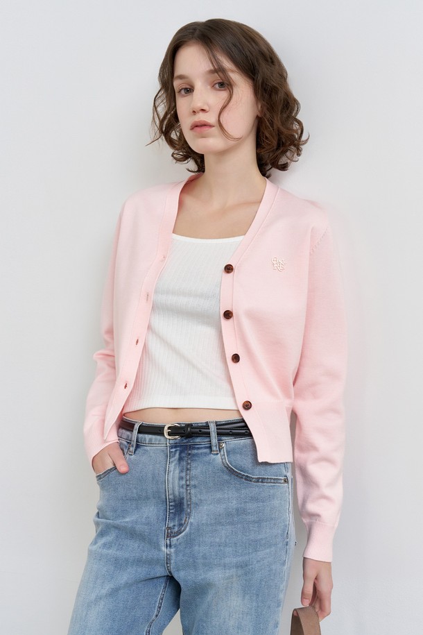 GENERAL IDEA - 가디건 - [25SS] WOMAN GNRL 에센셜 가디건 [PINK] / WBD3L04503