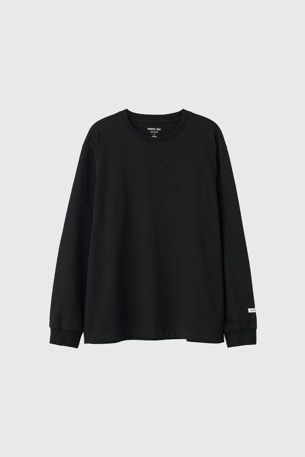 GENERAL IDEA - 긴팔티셔츠 - [25SS] UNISEX 쿨링 롱 슬리브 티 [BLACK] / SBE1U01004