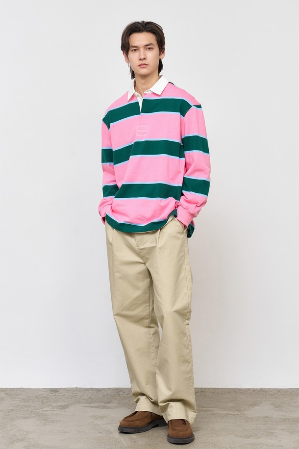 GENERAL IDEA - 긴팔티셔츠 - [25SS] UNISEX 클래식 럭비 티셔츠 [PINK] / SBE1U01008