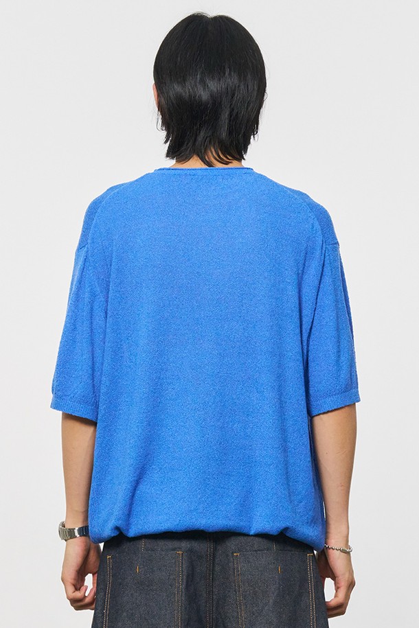 GENERAL IDEA - 스웨터 - [24SS] UNISEX 테리 반팔 니트 [BLUE] / SBD2U05009