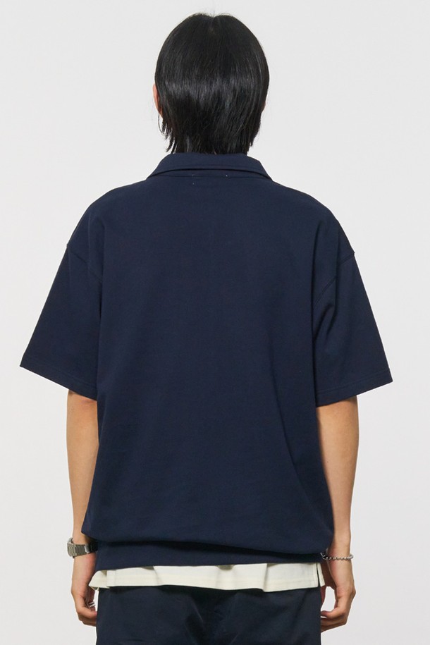 GENERAL IDEA - 반팔티셔츠 - [24SS] UNISEX 브루클린 미니 쭈리 카라 반팔 티셔츠 [NAVY] / SBD2U51043