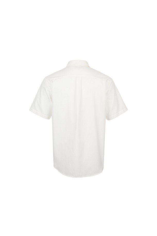 GENERAL IDEA - 반팔셔츠 - [24SS] UNISEX 베이직 옥스포드 하프 셔츠 [WHITE] / SBD2U03003