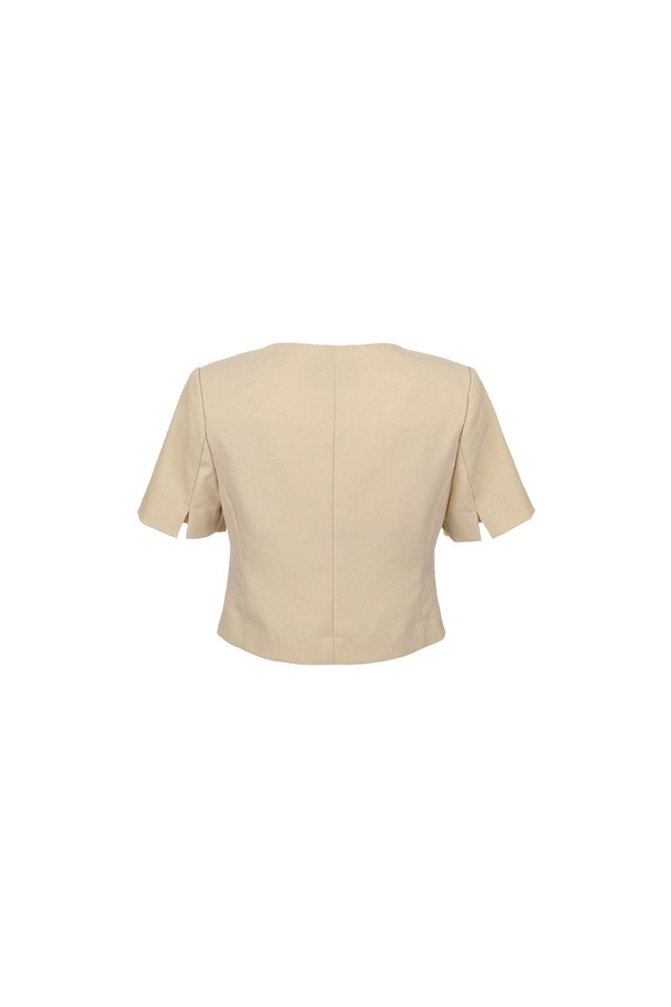 GENERAL IDEA - 자켓 - [24SS] WOMAN 스퀘어넥 하프 자켓 [LIGHT BEIGE] / WBD2L09507