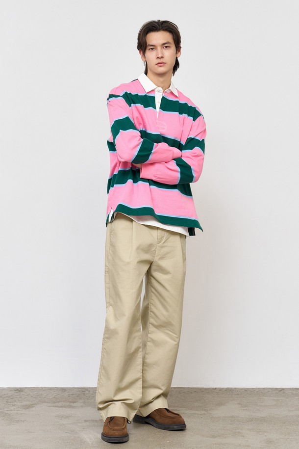 GENERAL IDEA - 긴팔티셔츠 - [25SS] UNISEX 클래식 럭비 티셔츠 [PINK] / SBE1U01008