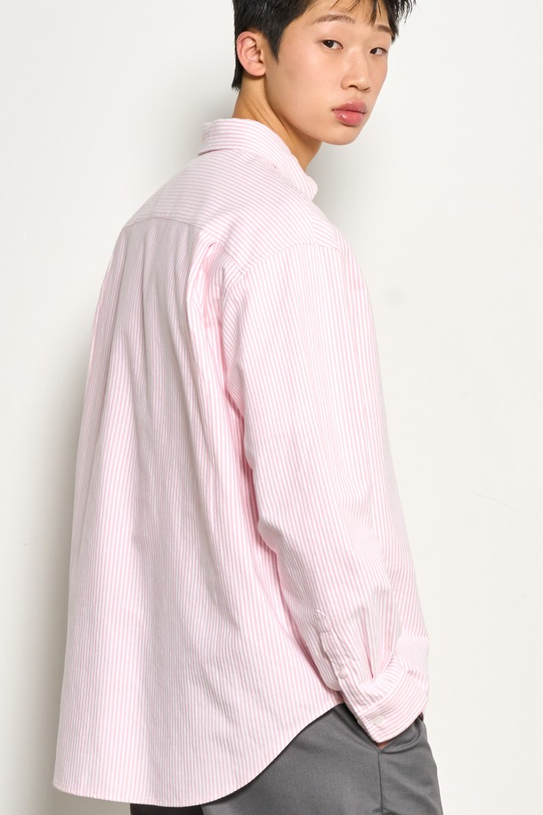 GENERAL IDEA - 긴팔셔츠 - [24SS] UNISEX 베이직 옥스퍼드 스트라이프 셔츠 [PINK] / SBD1U03001