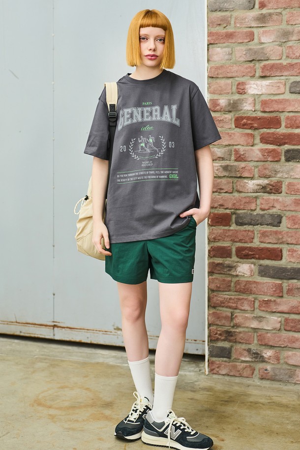 GENERAL IDEA - 하프팬츠 - [24SS] UNISEX 베이직 밴딩 쇼츠 [GREEN] / SBD2U12006