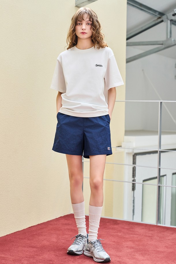 GENERAL IDEA - 하프팬츠 - [24SS] UNISEX 베이직 밴딩 쇼츠 [NAVY] / SBD2U12006