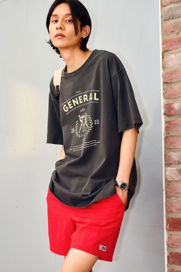 GENERAL IDEA - 하프팬츠 - [24SS] UNISEX 베이직 밴딩 쇼츠 [RED] / SBD2U12006