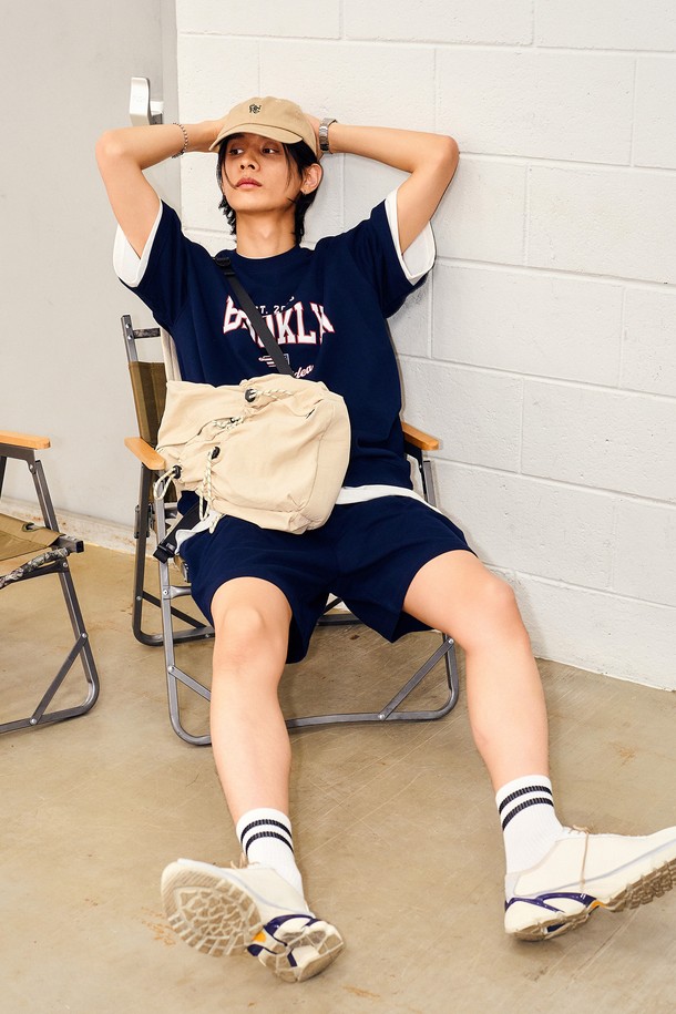 GENERAL IDEA - 반팔티셔츠 - [24SS] UNISEX 브루클린 미니 쭈리 하프 세트 [NAVY] / SBD2U51042SET