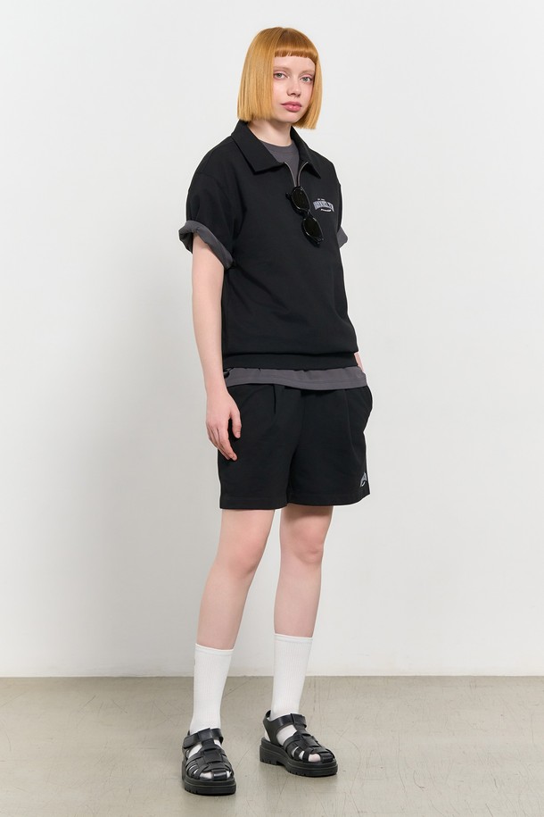 GENERAL IDEA - 하프팬츠 - [24SS] UNISEX 브루클린 미니 쭈리 하프 팬츠 [BLACK] / SBD2U52042