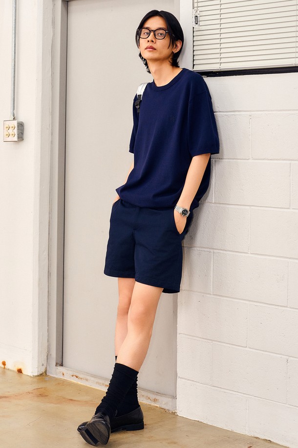 GENERAL IDEA - 하프팬츠 - [24SS] MAN 베이직 치노 쇼츠 [NAVY] / SBD2M12007