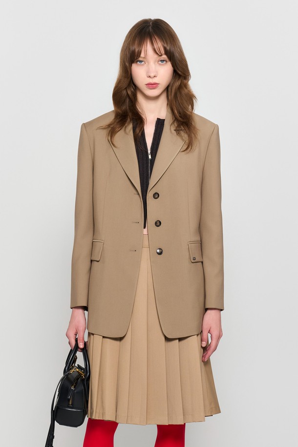 GENERAL IDEA - 자켓 - [24FW] WOMAN 뉴클래식 리벳 트윌 자켓 [BEIGE] / WBD3L09502