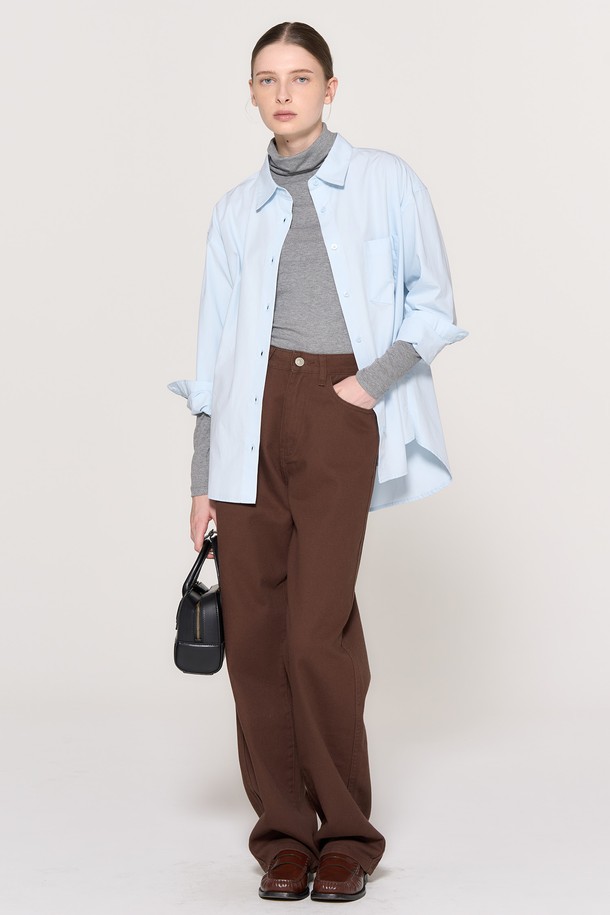 GENERAL IDEA - 데님 - [24FW] WOMAN 데일리 기모 코튼 데님 팬츠 [BROWN] / WBD3L11505