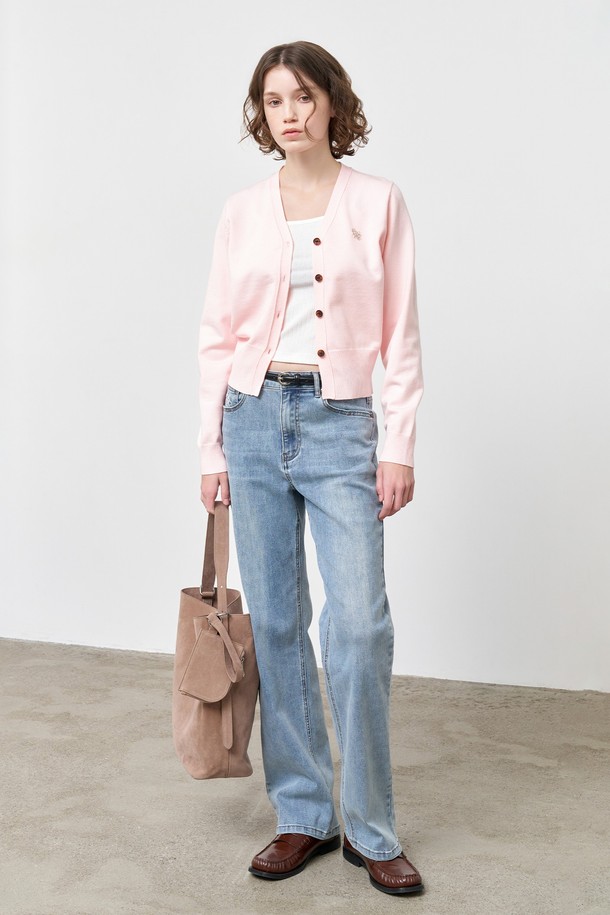 GENERAL IDEA - 가디건 - [25SS] WOMAN GNRL 에센셜 가디건 [PINK] / WBD3L04503