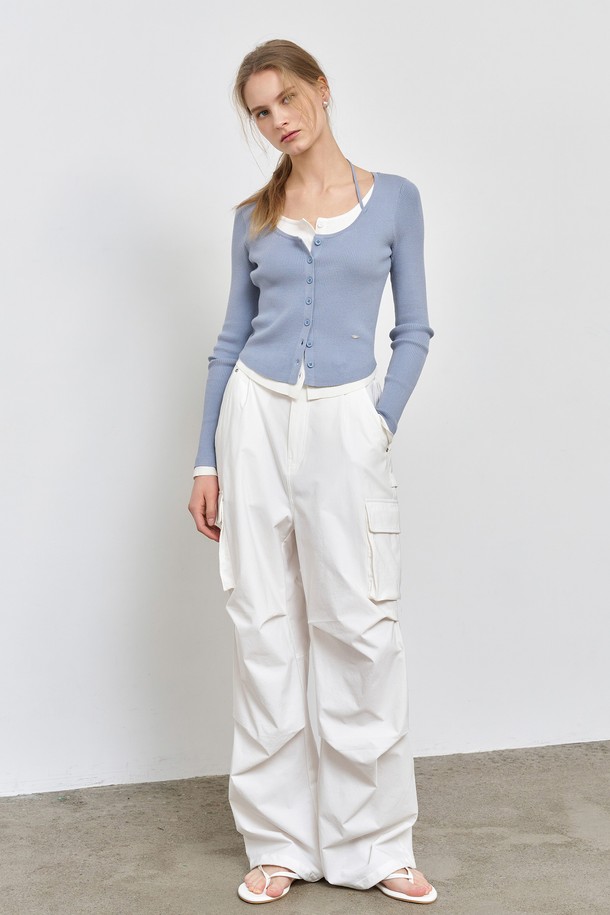 GENERAL IDEA - 롱/미디팬츠 - [24FW] WOMAN 나일론 스판 카고 팬츠 [WHITE] / WBD4L11511